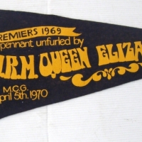 Richmond F C PENNANT commemorating the unfurling of the 1969 Premiership Flag by HRH QUEEN ELIZABETH in the first Round of the 1970 Season - Sold for $122 - 2009