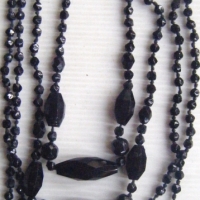 Vintage long strand JET beads - knotted with round and oblong beads - Sold for $61 - 2009