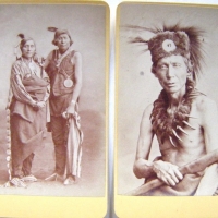 2 x early albumen PORTRAIT cabinet photographs - Mexican Wild INDIANS and INDIAN CHIEF uncivilized - c1890 - fab Cond -  details verso - Sold for $104 - 2009