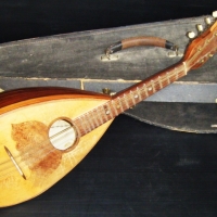 Vintage Round Back MANDOLIN in Original Case, Made in Italy by VINACGIA, needs repair to back - Sold for $293 - 2009