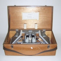 Vintage boxed SOKKISHA Limited mirror STEREOSCOPE - model MS-27 with measuring bar, MICROMETER, manual & 5 x aerial PHOTOS - Sold for $79 - 2009
