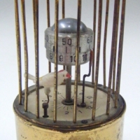 Vintage German novelty BIRD in a CAGE alarm CLOCK - has two turning cylinders - stand missing - Sold for $116 - 2009