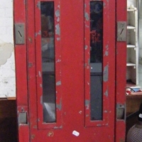 Vintage metal twin SIGARETTEN (Cigarette)  Dispenser - painted red - 90cms H - Sold for $464 - 2009