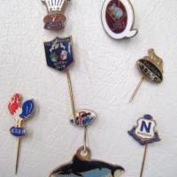 Group lot Vintage metal enameled RUGBY LEAGUE & UNION PINS inc - Australian and International - Sold for $79 - 2009