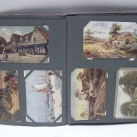 POST CARD ALBUM with contents - Approx 133 post cards incl Qty ROYALTY, English countryside, COASTAL, Windmill, landscape etc - Sold for $85 - 2009