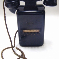 Siemens Bros, London black Bakelite wall mounted TELEPHONE with extension knobs 1-5 - Sold for $110 - 2009