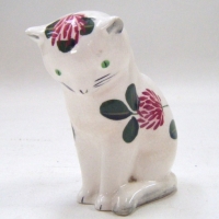 English WEMYSS porcelain CAT figurine with hand painted design, 85cm high - Sold for $171 - 2009