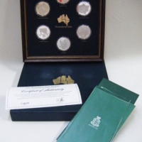 75th anniversary of Australian Federation Sterling silver Presentation set  The Australian State Medals - Ltd Edit With coa dated 1761976 - Sold for $171 - 2009