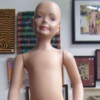 Plaster boy MANNEQUIN on glass base - Sold for $159 - 2009