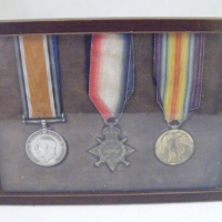 Framed Set of 3 x WW1 ANZAC Medals belonging to Pte TW Conway, service no 64565 - Sold for $159 - 2009