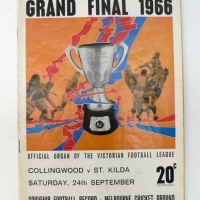 1966 Grand FINAL Football Record - Collingwood v St Kilda - Sold for $171 - 2009