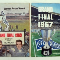 2 x Grand FINALS Football Records - 1967, Richmond v Geelong & 1969, Carlton v Richmond - Sold for $61 - 2009