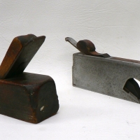 2 x Vintage Woodworking Planes - Wood and Metal Shoulder Plane  - Wooden Block Plane - Sold for $207 - 2009