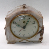 Vintage SMITHS Sectric alarm CLOCK with Ivory marbled BAKELITE CASE - Model CA - 13cm high - Sold for $183 - 2009