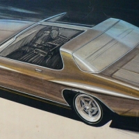 Large Framed Colour Drawing of Prototype of Holden HQ 2 Door Targa Top, by Phillip Zmood, signed Lwr Right 61 x 130 cm - Sold for $390 - 2009