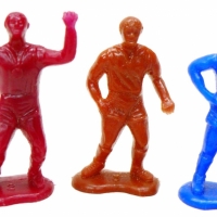 3 x Vintage Plastic CEREAL TOY FOOTBALLERS - Sold for $152 - 2009