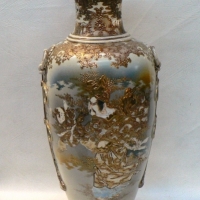 Large 19th century SATSUMA Vase- ornately decorated with figures, warriors etc - gilded mark to base - 63cms H - Sold for $512 - 2009