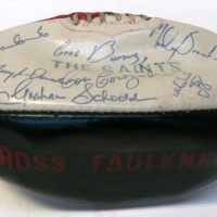 1980 THE SAINTS Ross Faulkner football with 24 SIGNATURES incl JEZALENKO, Trevor Barker,  McDonald, Schodd, Burns, Nettlefold, Duperuzel, Roberts, etc - Sold for $110 - 2009