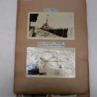 6 x Pages from a photo album - approx 36 photos incl WW1 soldiers, ships Renown, Repulse, Dauntless etc - Sold for $98 - 2009