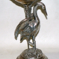 c1910 Silver plate  COMPORT base with Swan shaped column - 27cm high - Sold for $98 - 2009