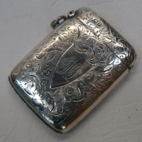 Sterling Silver VESTA with ornate chaste work, Chester 1906 - Sold for $55 - 2009