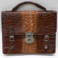 Vintage lockable CROCODILE Skin attach case - made in England - Sold for $55 - 2009