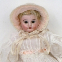 AM 1894 30 Dep bisque character DOLL, composition body, dressed - 37cms L - Sold for $92 - 2009