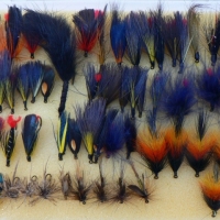 Assortment (60+) of Natural Feather Trout Fishing Flies, various sizes and colours - Sold for $73 - 2009