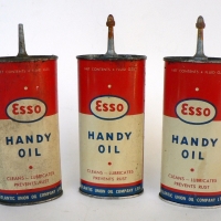 3 x vintage ESSO Handy Oil 4oz TINS - 2 x in Ex Cond - Sold for $85 - 2009