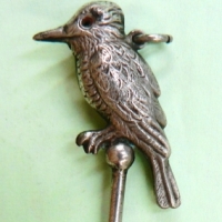 Very pretty Sterling Silver button hook  with solid KOOKABURRA  to top - Chester 1913 - 65 cms L - Sold for $55 - 2009