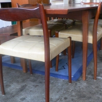 Fab  Retro  7 x Piece DINING SUITE BY FLEUR - Extension Table & upholstered Chairs - with badge Fluer Dinning 64 - Sold for $207 - 2009
