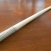 Vintage whale Bone WALKING STICK with engraved DIAMOND pattern to top - 81cm long (no handle) - Sold for $439 - 2009