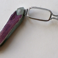 Vintage LORNGETTE - splated & mauve enamel - c1900 - Sold for $61 - 2009