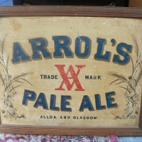 ARROL'S PALE ALE card advertisement -  Wooden framed Approx 40cm x 54cm W - Sold for $134 - 2014