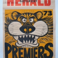 WEG 1973 Herald Tigers Premiership poster - exc Cond - Sold for $464 - 2014