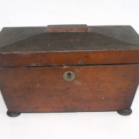 Georgian TEA CADDY - lining missing - c1800 - Sold for $73 - 2014