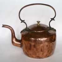 Huge Victorian copper KETTLE with brass knob to lid - Sold for $92 - 2014