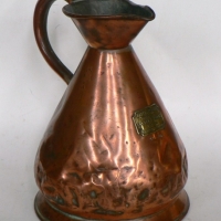 Vintage Copper pitcher with brass label to front marking HAMER & Co PERTH - Sold for $92 - 2014
