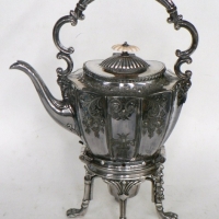 Vintage Silvered Spirit Kettle on Stand - Lovely Ornate Detail to Kettle & Stand - Sold for $159 - 2014
