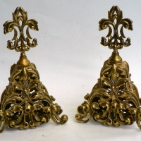 Pair of unusual ornate gilt Ormolu & filigree Perfume Bottles - 20cms H - Sold for $146 - 2014