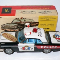 Boxed boperated Bandai tin Ford Police Car  - 21cms L - vgc - Sold for $73 - 2014