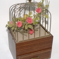 Vintage mechanical music/jewellery box - caged bird -Made in Japan -Sold for $55 - 2014