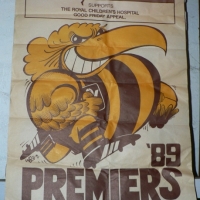 3 x Vintage HAWTHORN WEG Football Posters - '86 on Card Backing + '89 & '91 - Good Cond - Sold for $110 - 2014