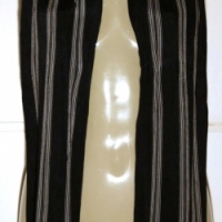Black & White striped 1920's Gentleman's Knitted  Silk Scarf with  Fringing (Syme) - Sold for $85 - 2014