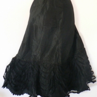 1920's Black Taffeta skirt with deep flounce on hem - Ribbon Appliqu to netting - Good Cond -(Syme) - Sold for $73 - 2014