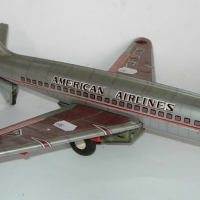 'Yanoman Toys' Japanese battery operated TIN toy 'American Airlines' AIRPLANE - 34cm long - Sold for $55 - 2012