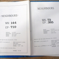 2 x original Director's Assistants Scripts for NEIGHBOURS, Episode 365, week no 73, Episode 719 Week no 144, with notations, actors incl Kylie Minogue - Sold for $61 - 2012
