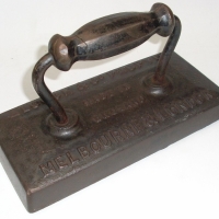 Large vintage cast-iron 'Alcock' BILLIARD TABLE IRON - Sold for $61 - 2012