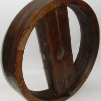Large vintage timber industrial PULLEY WHEEL - Sold for $98 - 2012