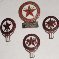 4 x vintage Texaco Australasia enamel Service award badges - 5, 10, 15 & without accident six years, made by Stokes, Melb - Sold for $79 - 2012